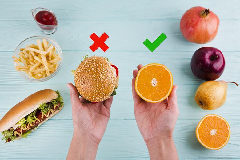 Fast food snacks to lose weight are replaced with fruits